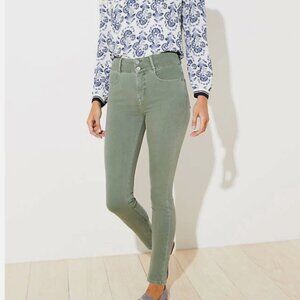 LOFT Olive Green High Waist Skinny Jeans